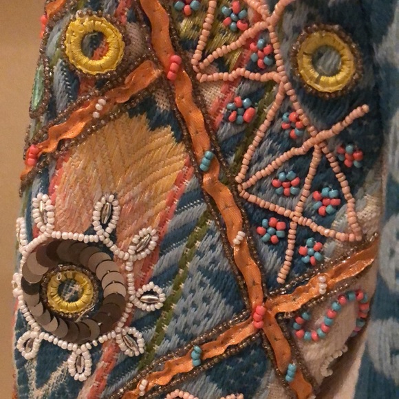 La Bellum Hillary Scott Bohemian Tapestry, ruffle hemmed, embellished Art Jacket - Picture 7 of 12